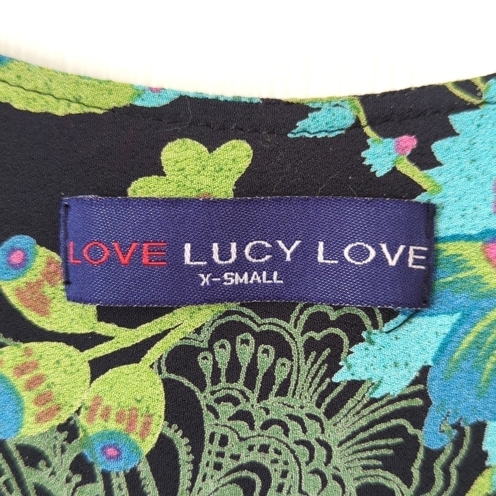 Love Lucy Love The Weekender Floral Tie Front Quarter Sleeve Kimono Cardigan XS - Picture 4 of 14
